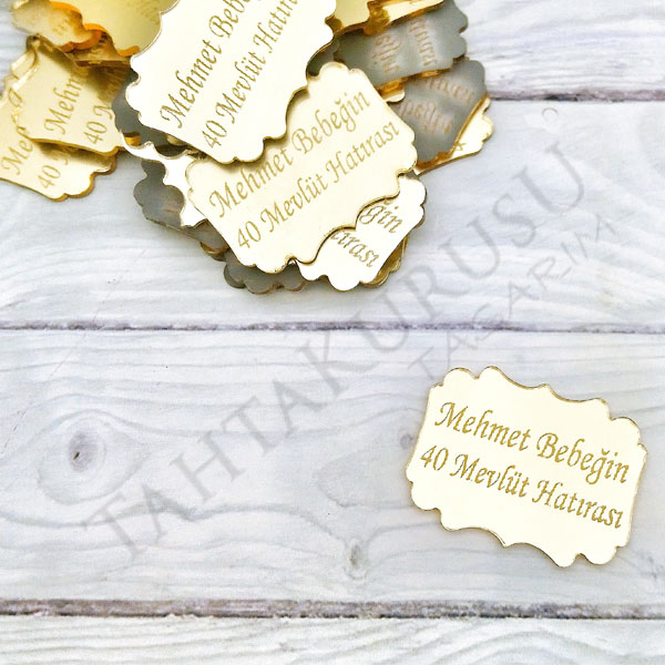 Pleksi ayna lazer kesim Etiket 1